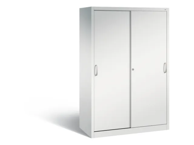 schuifdeurkast,HxBxD 1950x1200x600mm,romp RAL7035,front RAL7035