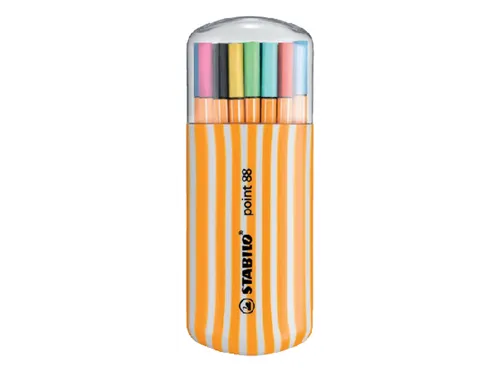 Fineliner Stabilo Point 88 20Stuks Assorti Zebrui Etui 0.4mm