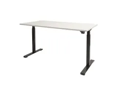 Dextro Basic Zit-sta Bureau Elektrisch 140x80 Krijtwit 25mm Zwart
