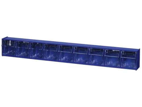 Assortimentsbak Hxbxd 80x600x65mm 9bakken Polystyreen Blauw