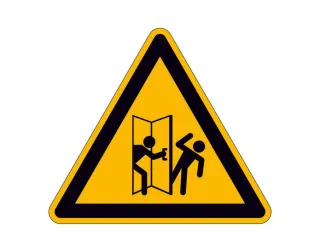 waarschuwingsbord,v. binnen/buiten,Waarschuwing voor letselgevaar,PVC - 1
