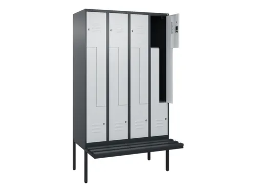 Z-garderobekast,HxBxD 2120x1200x815mm,8vak,vak B 300mm,cil.-slot