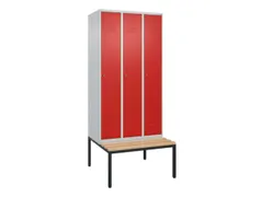 locker met bank,HxBxD 2120x900x815mm,3vak,vak B 300mm,cil.-slot