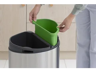 Touch Bin New Recycle Afvalbak 23+10 Liter Mat Staal - 8