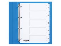Tabbladen Quantore A4 4-gaats 1-5 genummerd wit karton