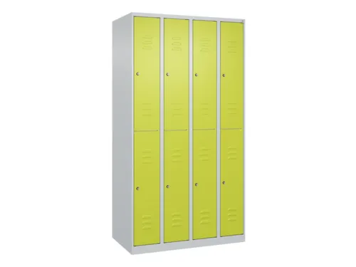 dubbeldekse locker,HxBxD 1850x1000x500mm,4x2vak.,vak B 250mm,cil.-slot