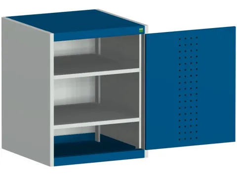 kast met geperforeerde platen,HxBxD 800x650x650mm,2xStalen bodem