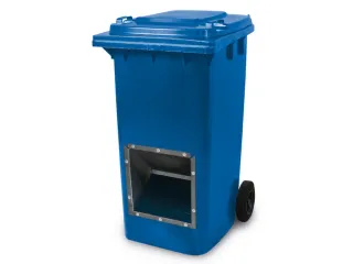 verrijdbare zoutbak,240l,HxBxD 1075x580x730mm,HDPE,blauw,deksel blauw - 1