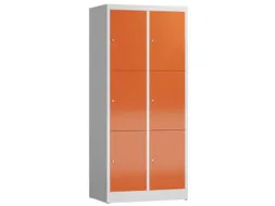 Lockerkast 1800x800x500mm 2x3 vakken cilinderslot, sokkel, RAL3000