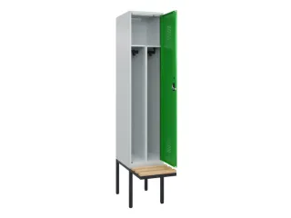 locker met bank,voor scheiding van kleding,HxBxD 2120x400x815mm,1vak - 1