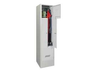 Z-garderobekast,HxBxD 1850x400x500mm,vak B 400mm,RAL7035,front RAL7035 - 2
