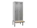 locker met bank,voor scheiding van kleding,HxBxD 2120x800x815mm,2vak