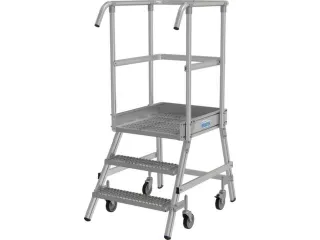 bordestrap,verrijdbaar,bordes H 0,75m,3treden m. R13-laag,aluminium - 3
