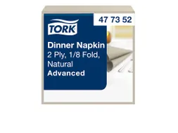 Tork 477352 Dinnerservet 39x39cm 2-laags 1/8 vouw 12x150st Natural