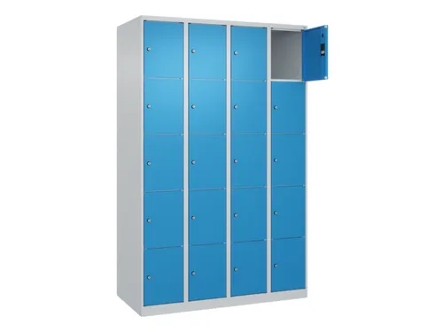 lockerkast,HxBxD 1850x1200x500mm,4x5vakken,vak B 300mm,cil.-slot
