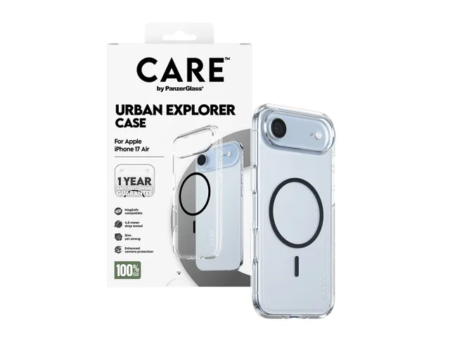 PanzerGlass CARE by Urban Explorer Case Transparent w. Black Mag