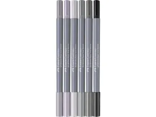 Duo aquarelmarker Goldfaber etui 6 stuks Shades of grey - 1