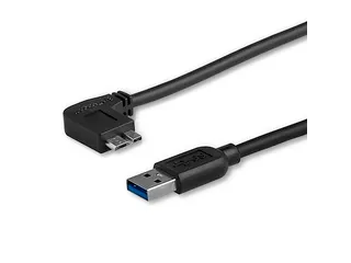 Slanke Micro USB 3.0 kabel haaks naar links 1 Meter - 1