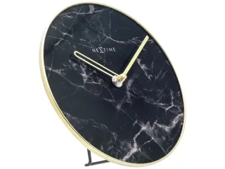 Tafelklok Nextime Marble Table dia 20cm glas zwart - 2