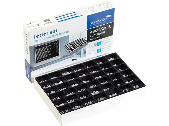 Letter/cijferdoos Legamaster tbv letterbord 12mm 568stuks