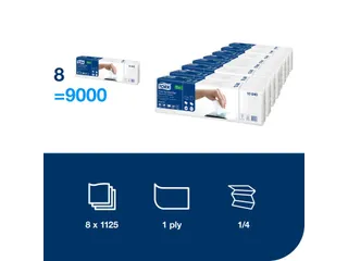 Tork 10840 Xpressnap servet Wit 1/4-vouw 21,7x33 cm 1-laags 8x1125st. - 4
