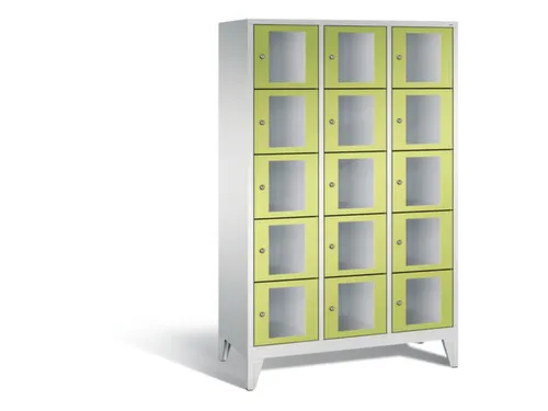 Lockerkast 1850x1200x500mm 3x5 vakken Cilinderslot Poten, RDS1108060
