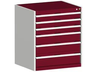 ladekast HxBxD 900x800x525mm 6laden romp RAL7035 front RAL3004 - 1