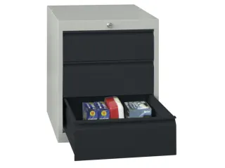 ladekast 600x500x600mm 3laden cilinderslot RAL7035 front RAL7016 - 1