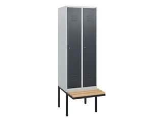 locker met bank,HxBxD 1950x600x815mm,2vak,vak B 300mm,cil.-slot - 1