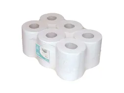 Midi Centerfeedrol 1-laags Recycled Wit 300 Meter Folie a 6 Rollen