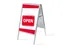 Stoepbord A1 complete set met print "OPEN" Rood