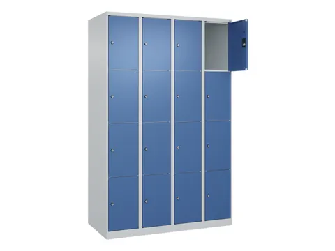lockerkast,HxBxD 1850x1200x500mm,4x4vakken,vak B 300mm,cil.-slot