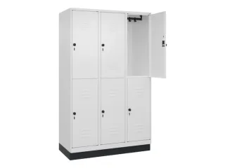 dubbeldekse locker,HxBxD 1950x1200x500mm,3x2vak.,vak B 400mm - 2