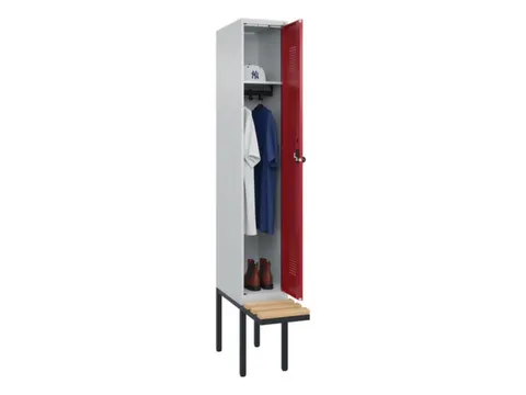 locker met bank,HxBxD 2120x300x815mm,1vak,vak B 300mm,draaigrendel