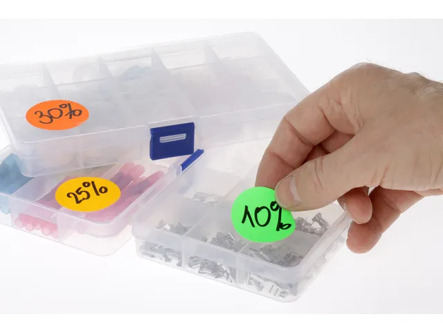 Etiketten Op Rol 25mm Fluor Oranje Met Dispenser 500 Stuks