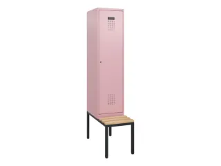 locker met bank,HxBxD 1950x400x815mm,1vak,vak B 400mm,cilinderslot - 2
