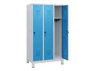 schoollocker,HxBxD 1630x900x500mm,3vak,vak B 300mm,draaigrendel,voeten - 1