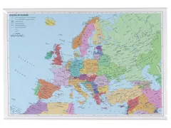 Kaart van Europa 67x97cm cm met ophangkoord
