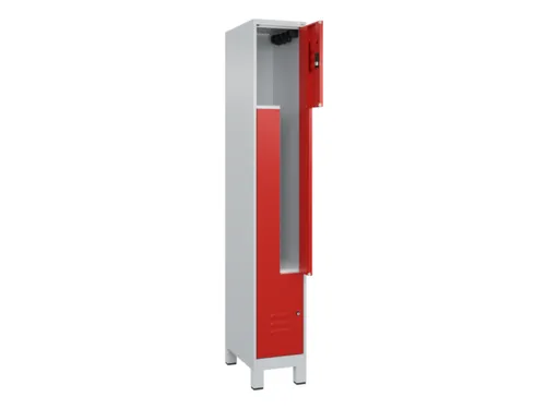 Z-garderobekast,HxBxD 1950x300x500mm,vak B 150/300mm,cil.-slot,voeten