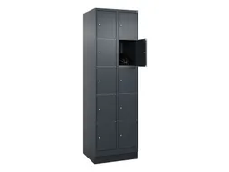 lockerkast,HxBxD 1950x600x500mm,2x5vakken,vak B 300mm,cil.-slot,sokkel