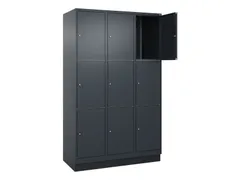 lockerkast,HxBxD 1950x1200x500mm,3x3vakken,vak B 400mm,cil.-slot