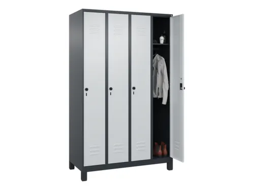 locker,HxBxD 1950x1200x500mm,4vak,vak B 300mm,draaigrendel,voeten