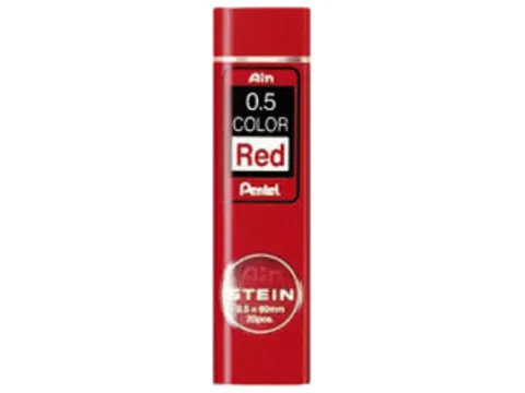 Potloodstift Pentel Ain Stein HB 0.5mm rood koker à 20 stuks