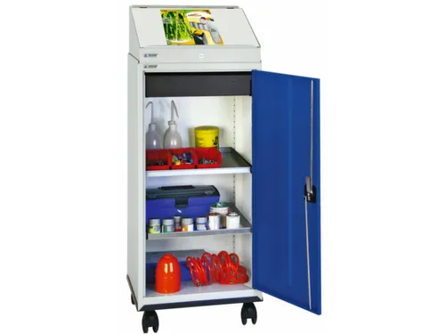 Materiaalkast 1370x500x500mm 2legborden Uitschuifbaar Katheder Ral5010