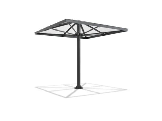 rokersparaplu,vierkant,HxBxD 3066x3000x3000mm,dak polycarbonaat