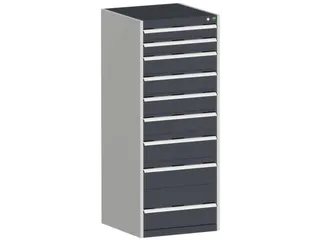 ladekast HxBxD 1600x650x650mm 9laden RAL7035 front RAL7016 - 2