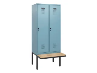 locker met bank,HxBxD 1950x800x815mm,2vak,vak B 400mm,draaigrendel - 2