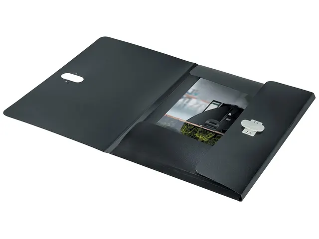 Recycle elastomap met 3 kleppen uit PP A4 zwart