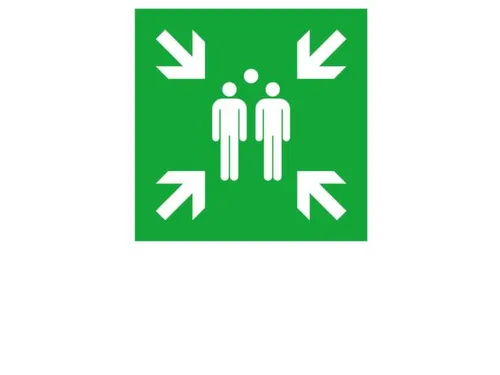 Bord Voor Vluchtroutesignalering,Verzamelpunt,Wandbord,Aluminium