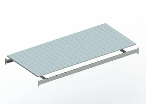 legbord van plaatstaal,v. breedvakstelling,BxD 2200x1050mm,vakl. 600kg